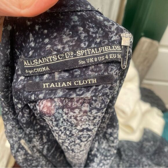 All Saints Sheer gray Button-Up tunic size 4 - Picture 7 of 8